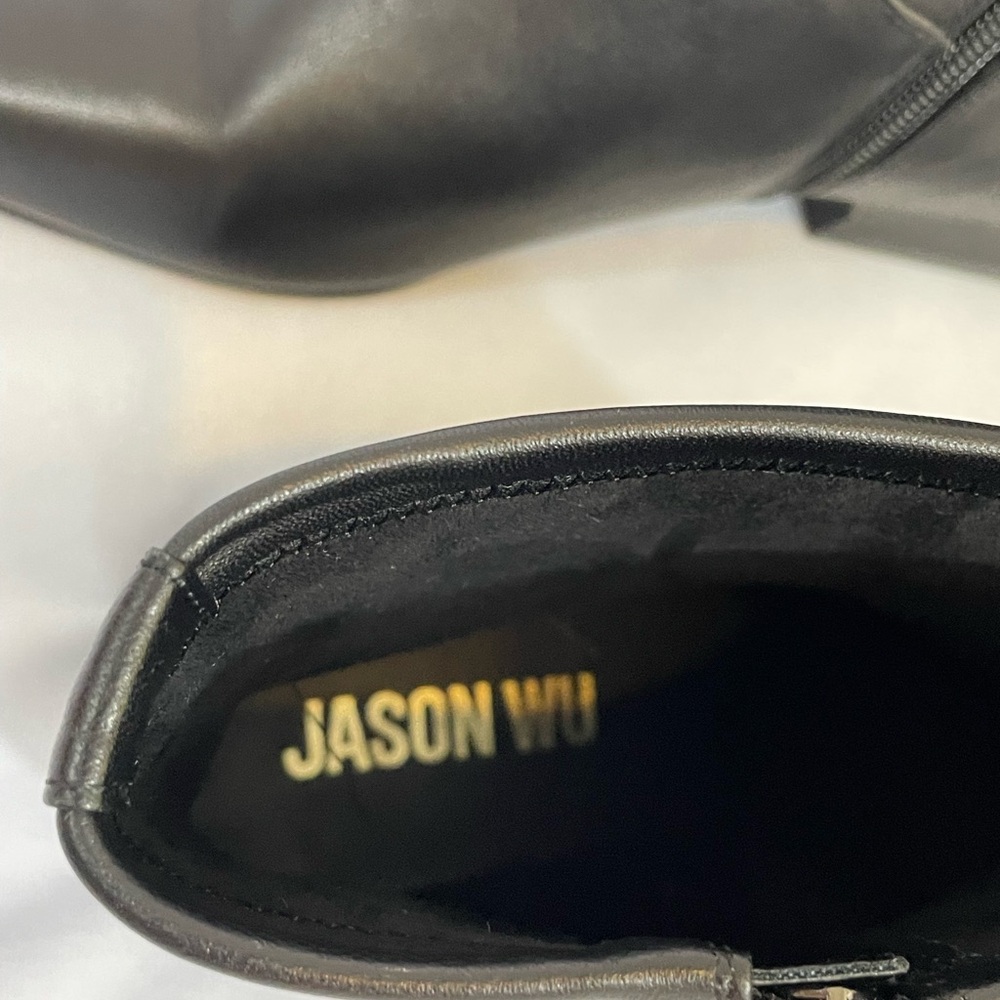 Jason Wu Black Leather Pointed-Toe Ankle Boots - Picture 5 of 7